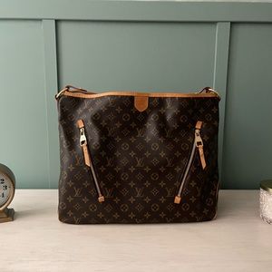 Leather Brown Monogram Louis Vuitton LV Delightful GM Shoulder Tote Bag